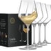Layla White Wine Glasses, Set of 4 Italian Glasses, 13.5 oz Clear