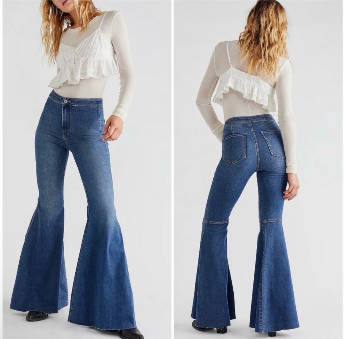 Free People We The Free Jeans Flare Jeans Just Float On Flare Women's 28 Boho