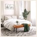 44.5” End of Bed Bench, Faux Leather Tufted Upholstered Bedroom Bench 300LB, Whi