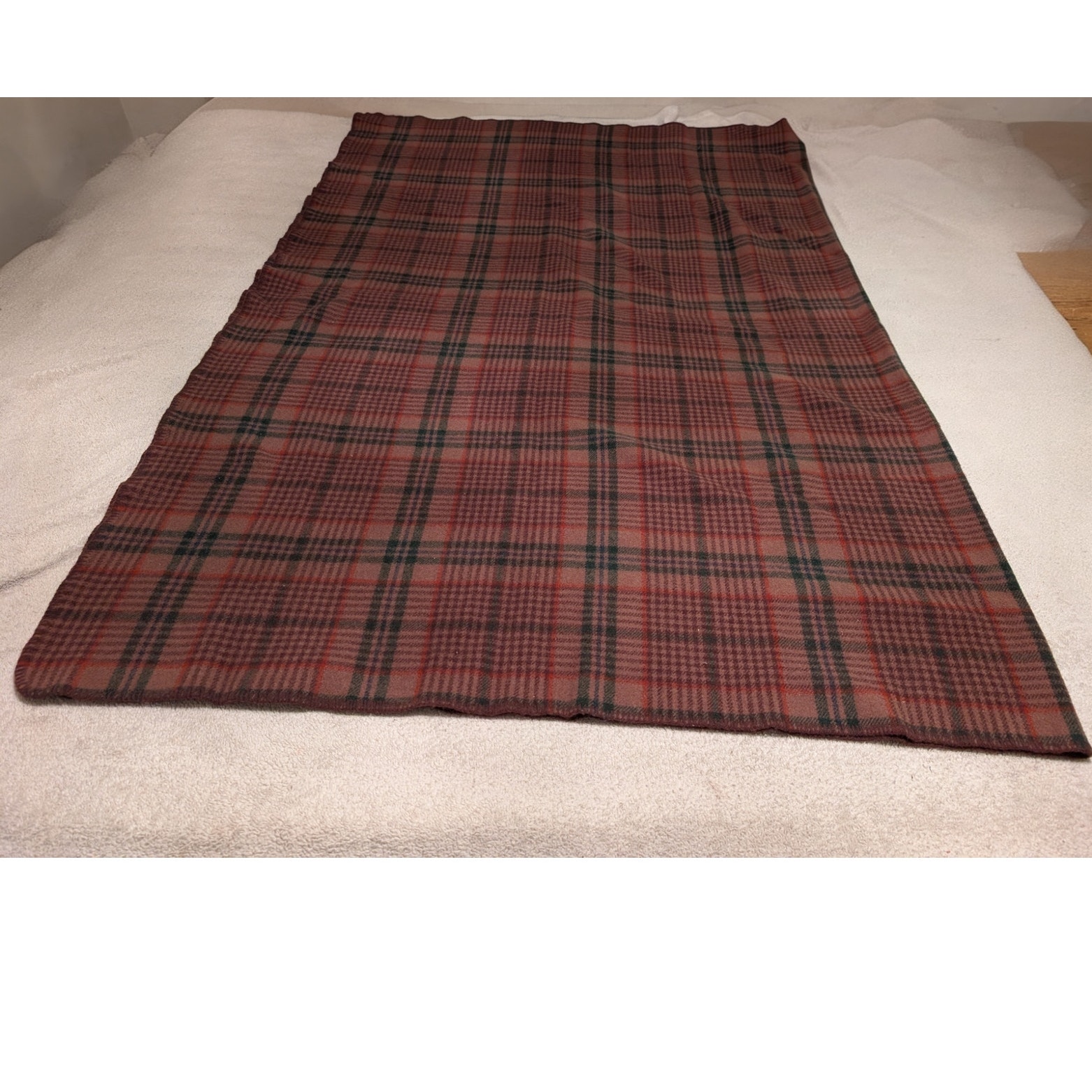 Ralph Lauren Vintage Plaid Wool Blanket 70X90