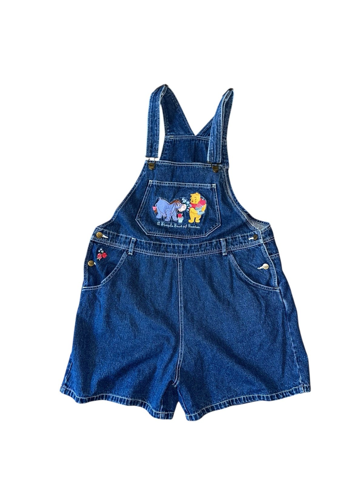 Vintage Disney Winnie The Pooh women's denim overalls