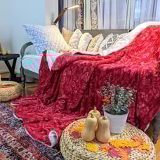 Lovely Hearts Soft Dreamy Luxurious Cozy Warm Cuddly Plush Romantic Red