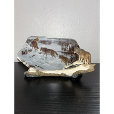 The Bradford Exchange Wolf Sculpture Figurine Noble Warriors Wilderness Masters