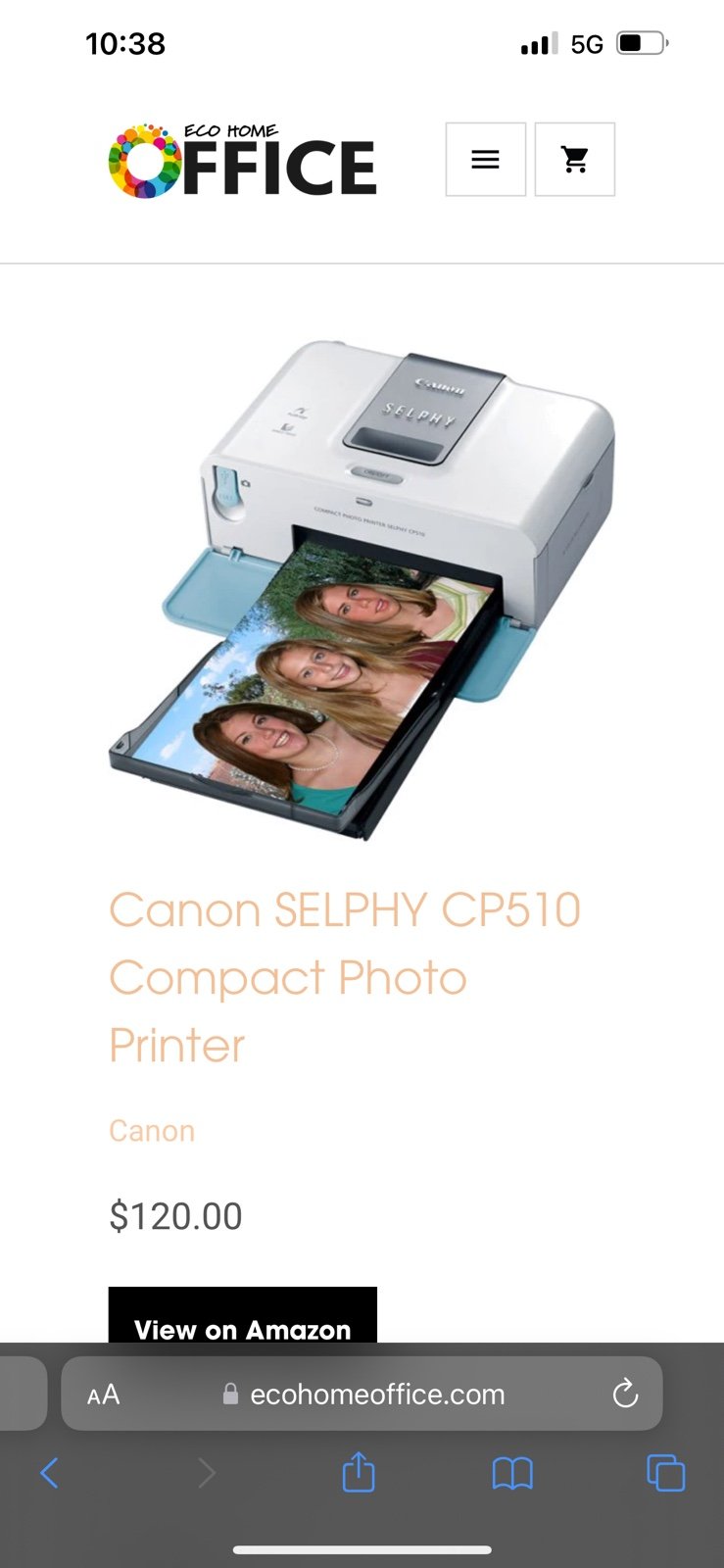 Cannon selphy Cp510 compact photo printer