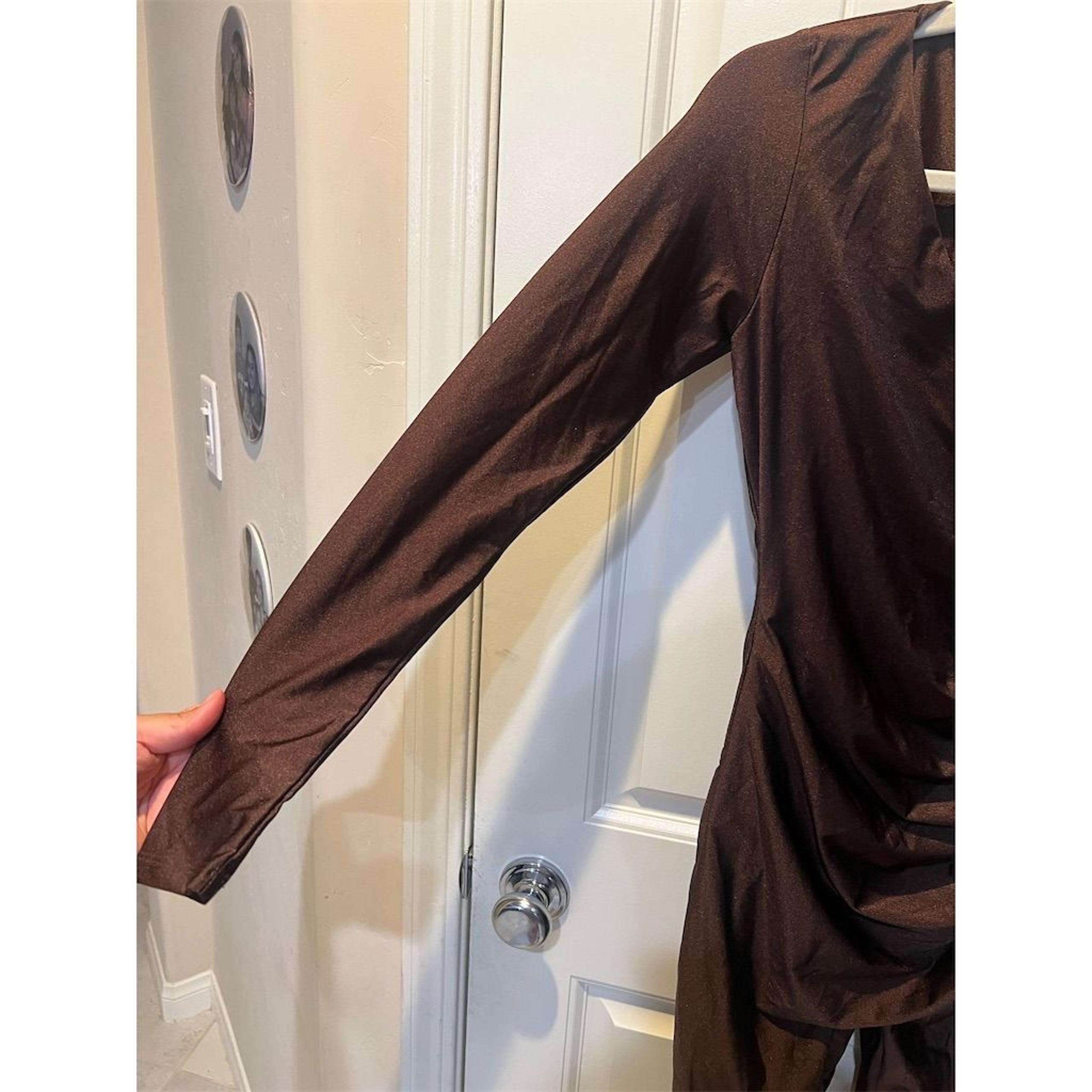 Naked Wardrobe Women's Brown Long Sleeve Jumpsuit Size M Party/Cocktail