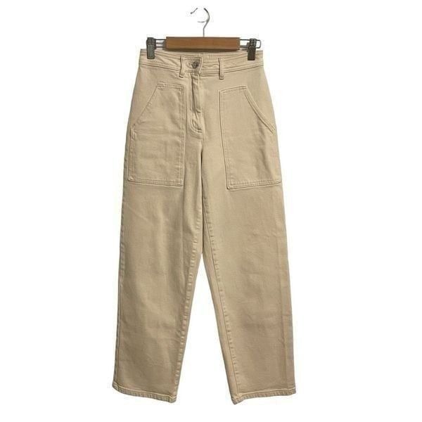 Aritzia Wilfred Free Modern Utility Pants Cream Beige Size 00