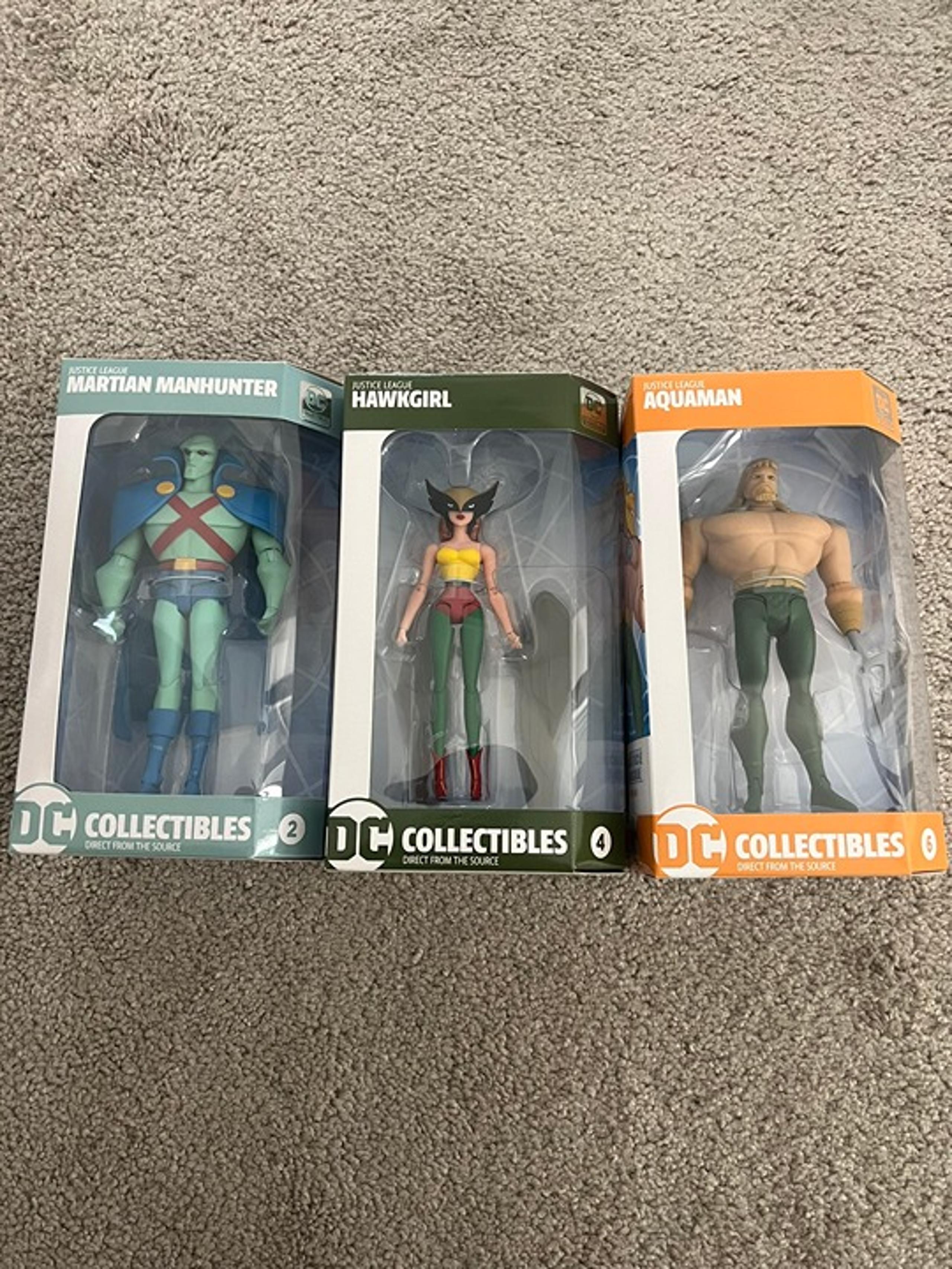Rare DC Collectibles Justice League - Aquaman, Hawkgirl, & Martian Manhunter