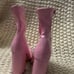 Pink Steve Madden boots with heel.