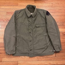 Vintage US Army Military A2 Cold Weather Deck Jacket Fleece Lined Sz Large Men