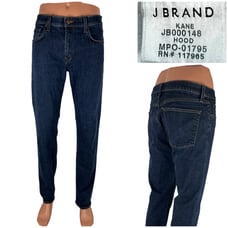 J Brand Denim 34 X 32 Jeans Kane Cotton Blend Stretch Dark Blue Casual Hood EUC