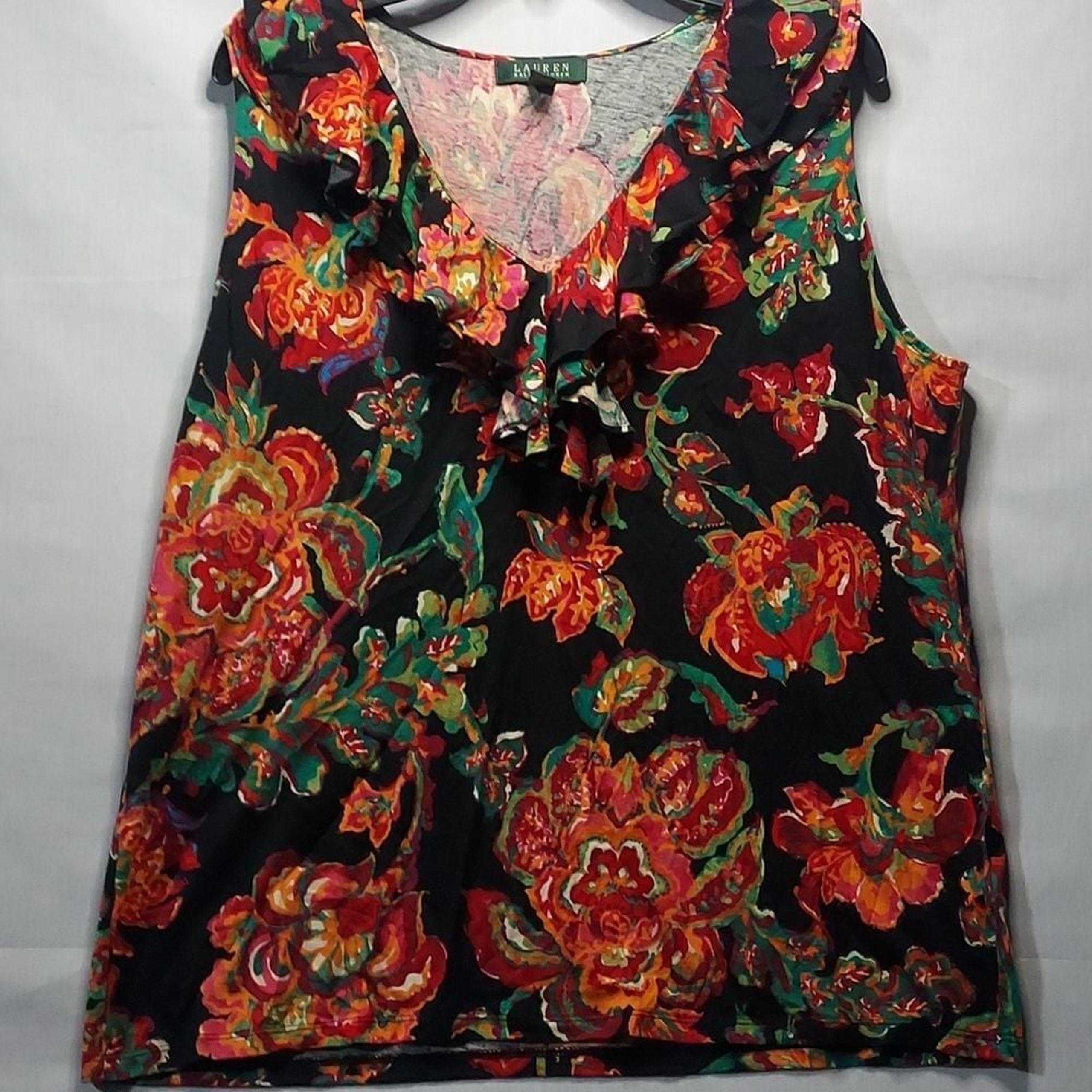 Lauren Ralph Lauren floral pattern women's tank top size 2X