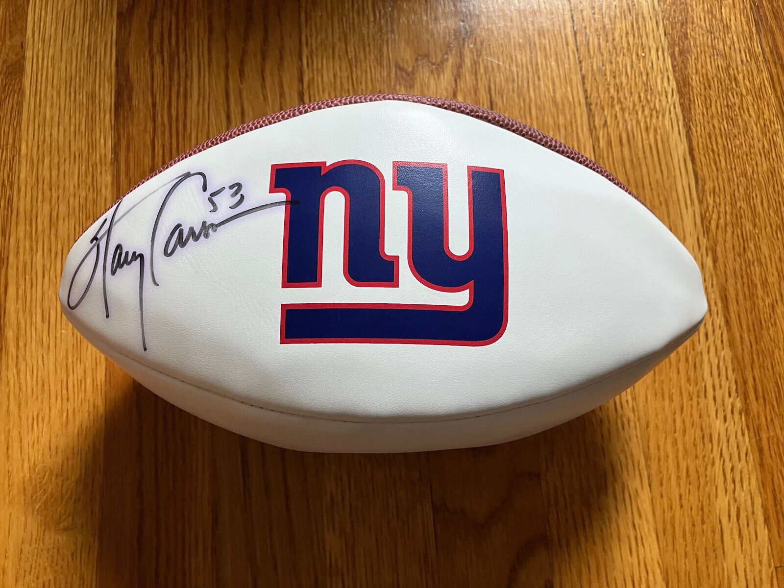 HARRY CARSON #53 N.Y. GIANTS - SIGNED AUTOGRAPHED Wilson FOOTBALL