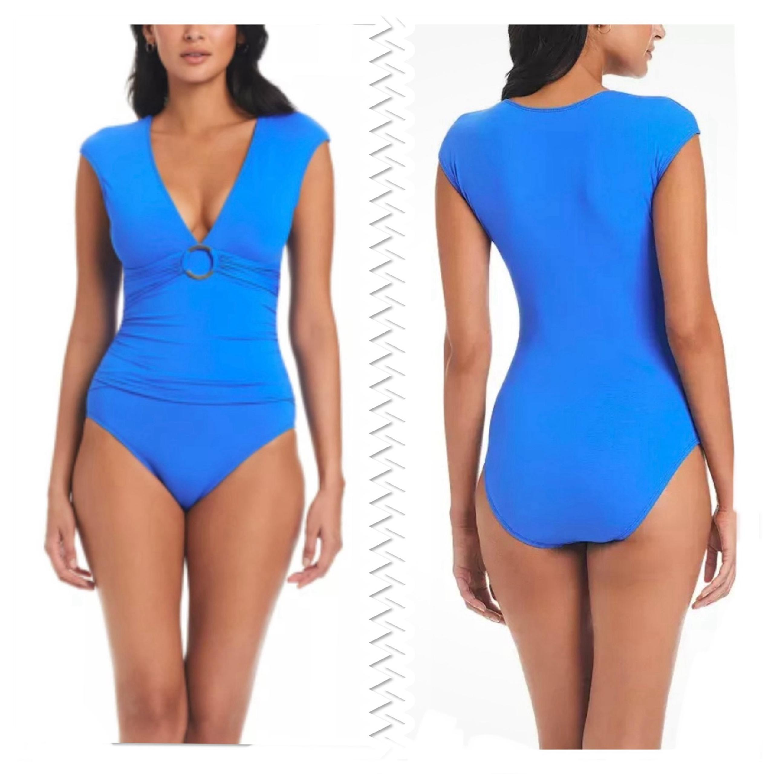 Bleu by Rod Beattie Mio Cap Sleeve One Piece Swimsuit Size 8