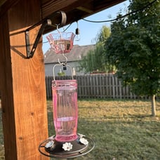Kingsyard Glass Hummingbird Feeder for Outdoors Wild Bird Feeder with 6 Feeding
