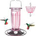 Kingsyard Glass Hummingbird Feeder for Outdoors Wild Bird Feeder with 6 Feeding
