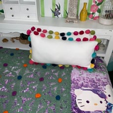 Pottery Barn teen MULTI-colored ORGANIC POM POM pillow covers