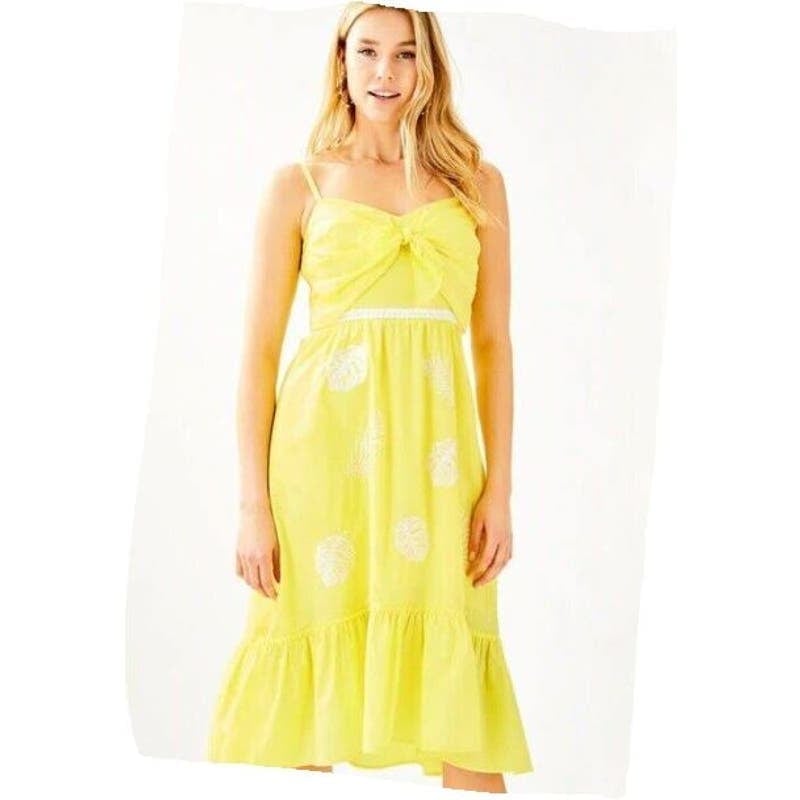 LILLY PULITZER Eloisa High/Low Midi Sundress Size 0 Yellow