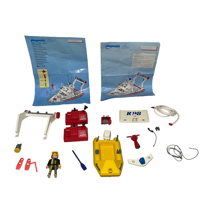 Vintage Playmobil 3063 1999 Geobra Rescue Ship Replacement Parts Klicky Figure