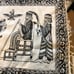 Vintage Design Tablecloth 100% Cotton HandPrinted HandMade Black&White Size: 17