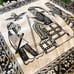 Vintage Design Tablecloth 100% Cotton HandPrinted HandMade Black&White Size: 17