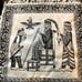 Vintage Design Tablecloth 100% Cotton HandPrinted HandMade Black&White Size: 17