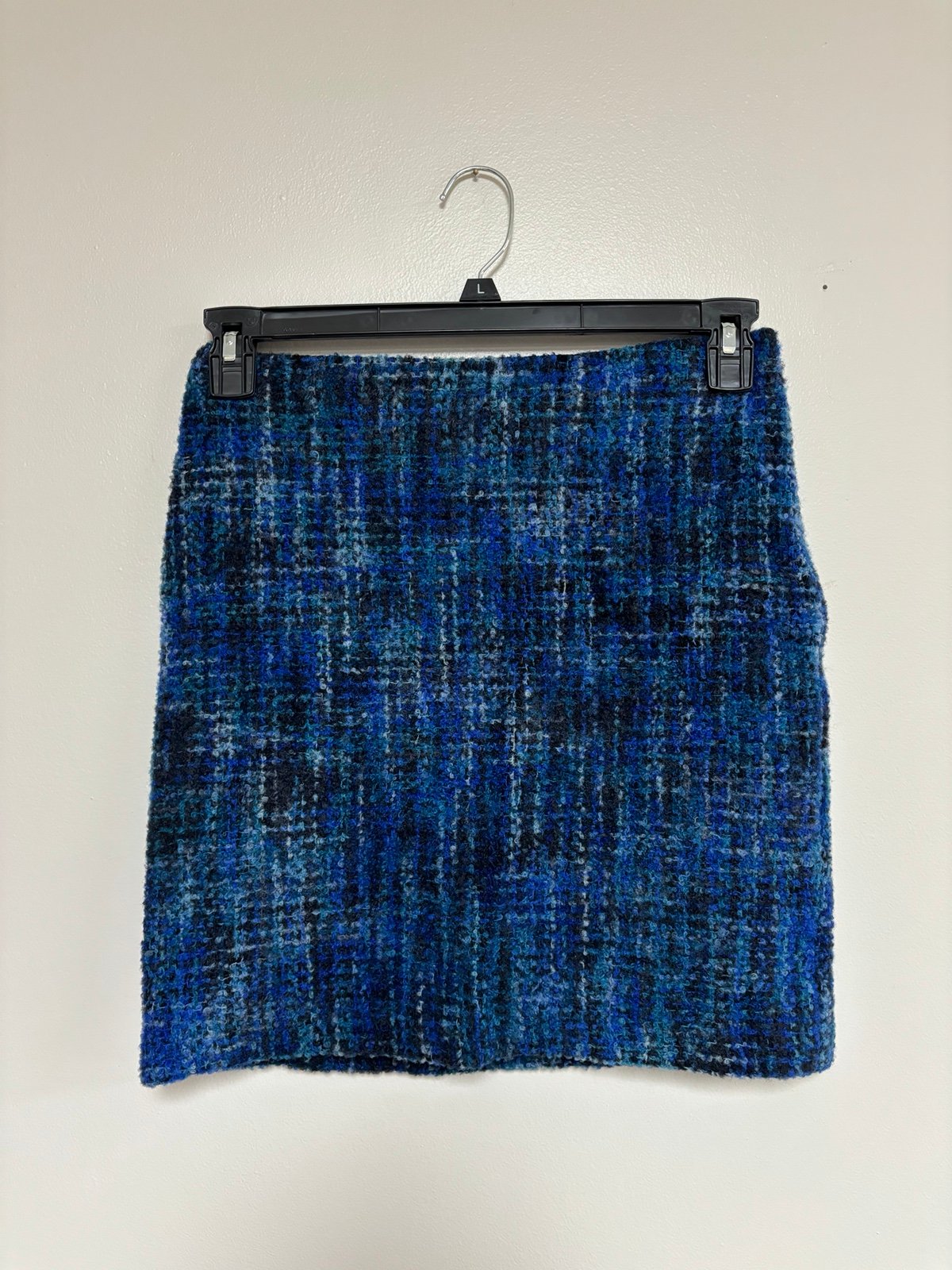 NWT Karen Kane skirt mini wool blend blue black lined preppy Y2K retro classic 2