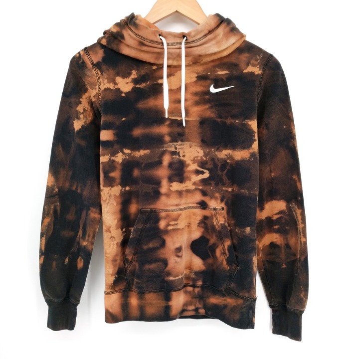 Nike Custom Bleach Dye Hoodie Sweatshirt