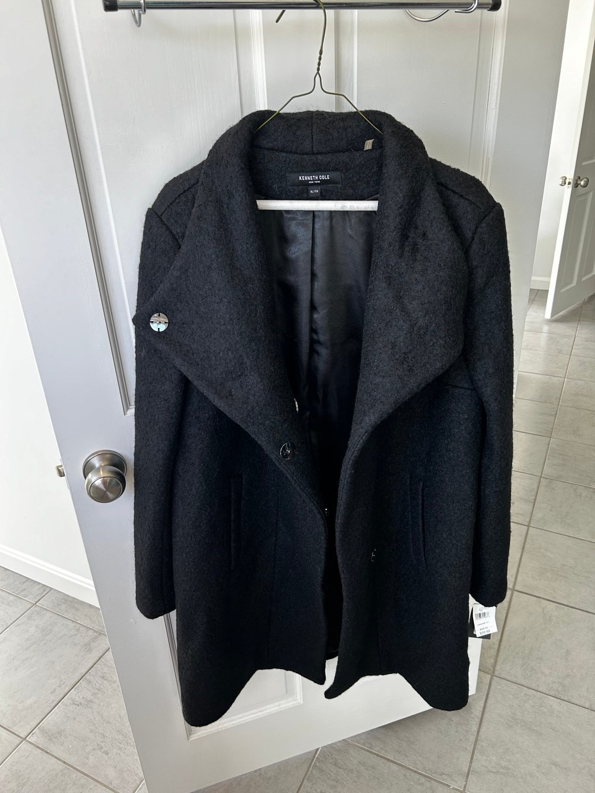 New Kenneth Cole Woman xl winter coat, wool, black, similar peacoat jacket