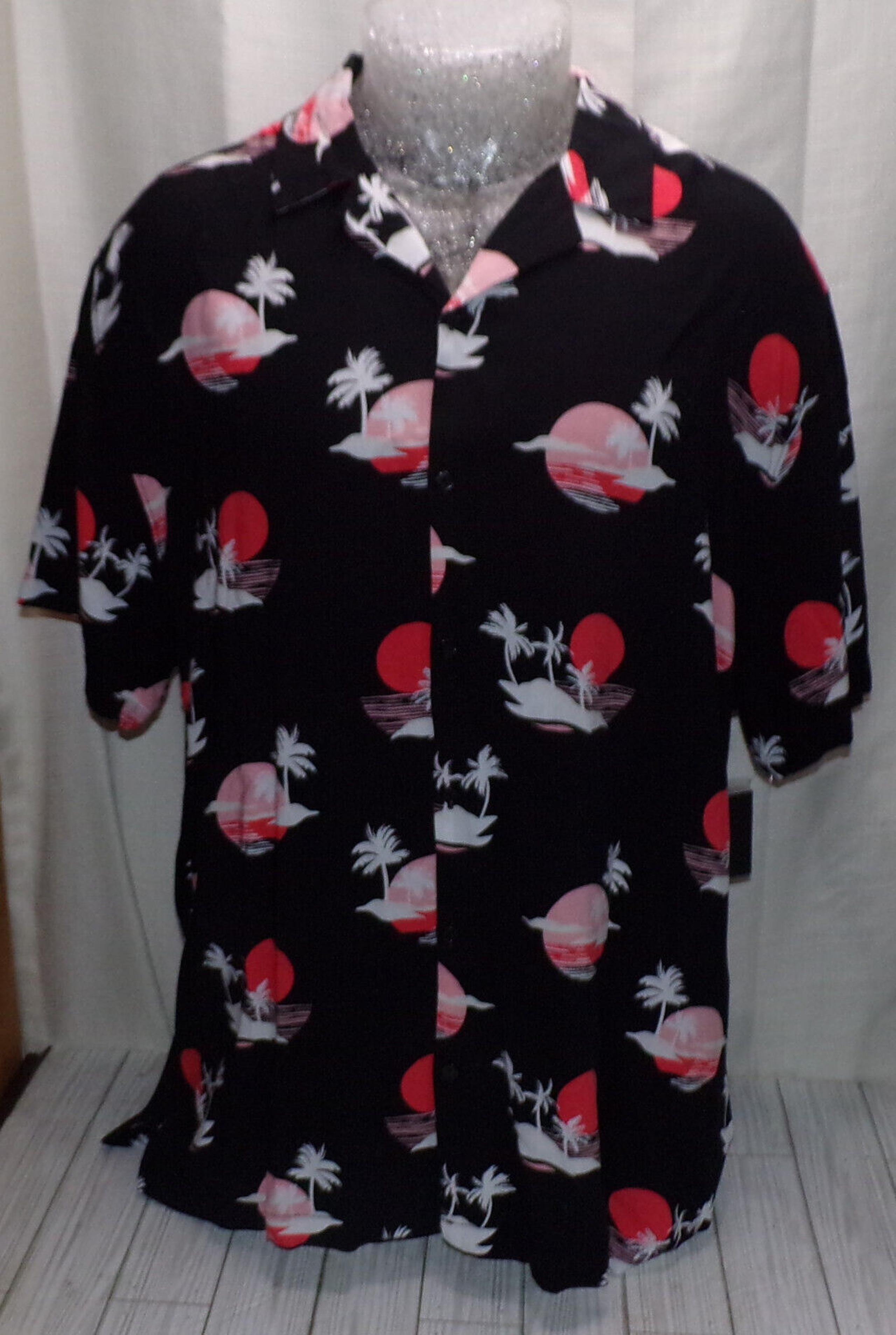NEW WITH TAGS NO BOUNDARIES SUNSET HAWAIIAN 2XL XXL LARGE BUTTON DOWN SHIRT