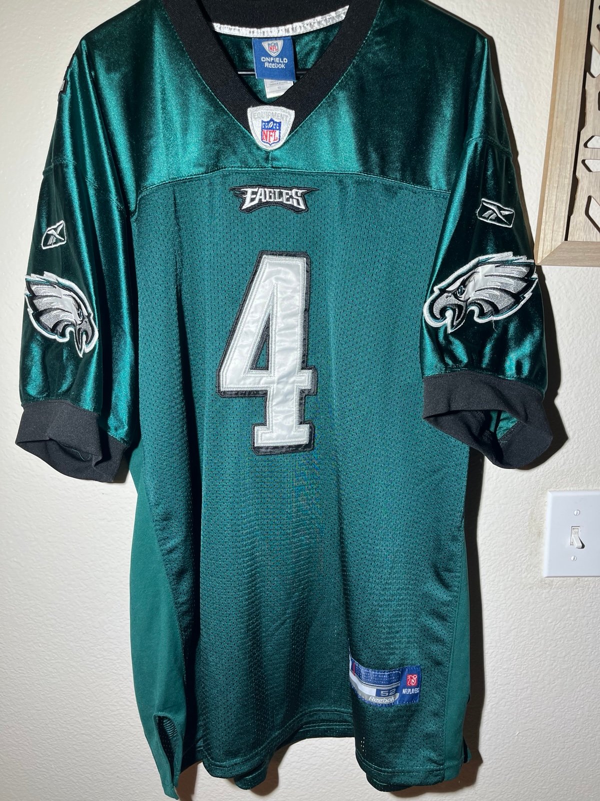Vintage reebok NFL Philadelphia Eagles Kevin Kolb #4 jersey sz 52