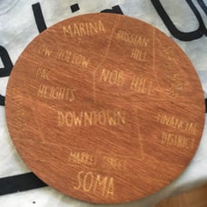 Natural Wood SF Neighborhoods Coasters