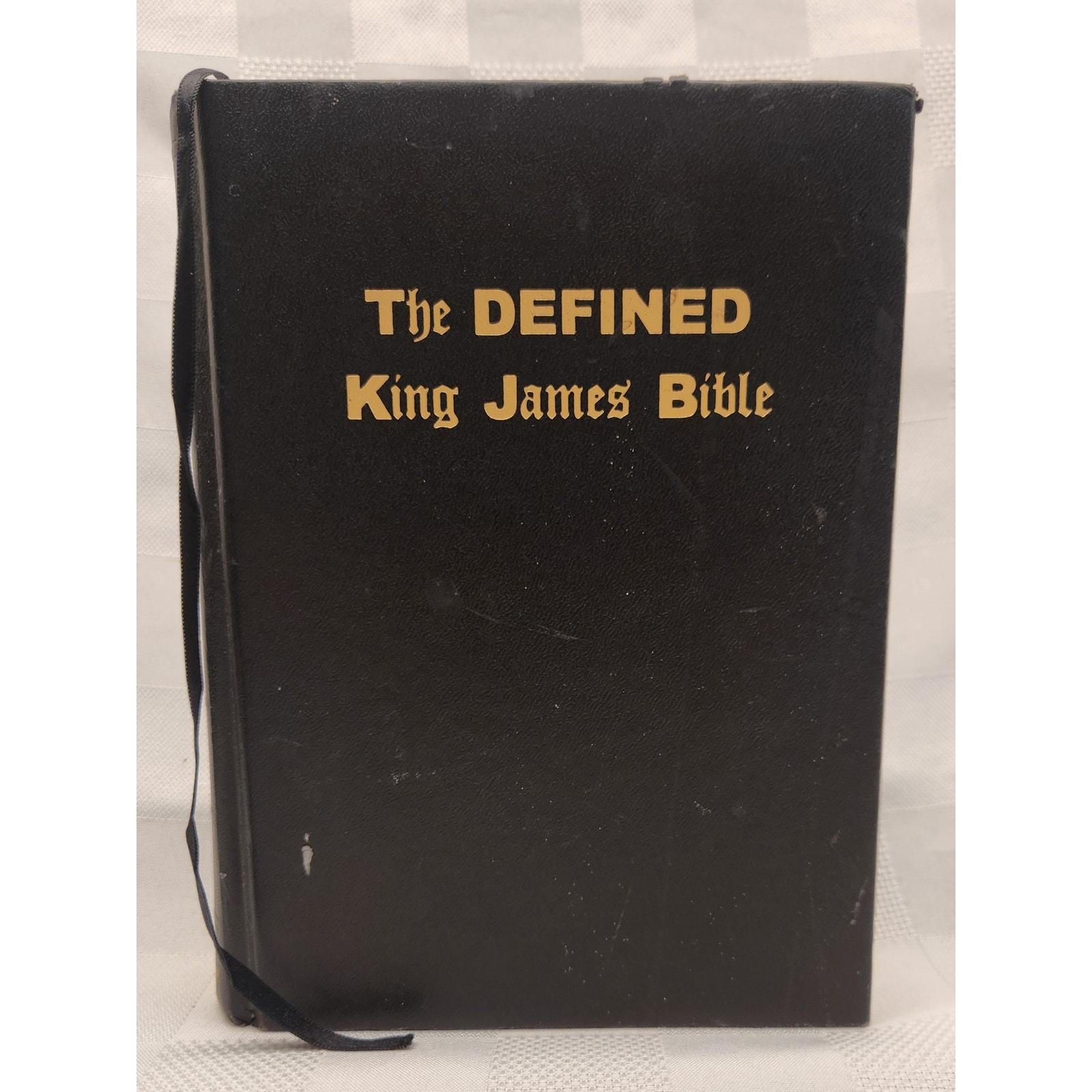 The Defined King James Bible - Black Genuine Leather Medium Print Hard Cover