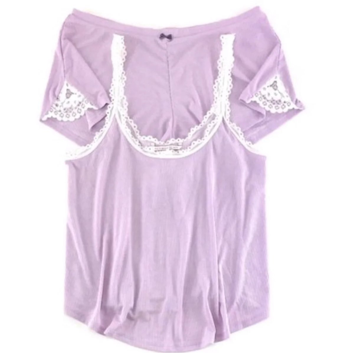 victoria secret ribbed knit lace pj set