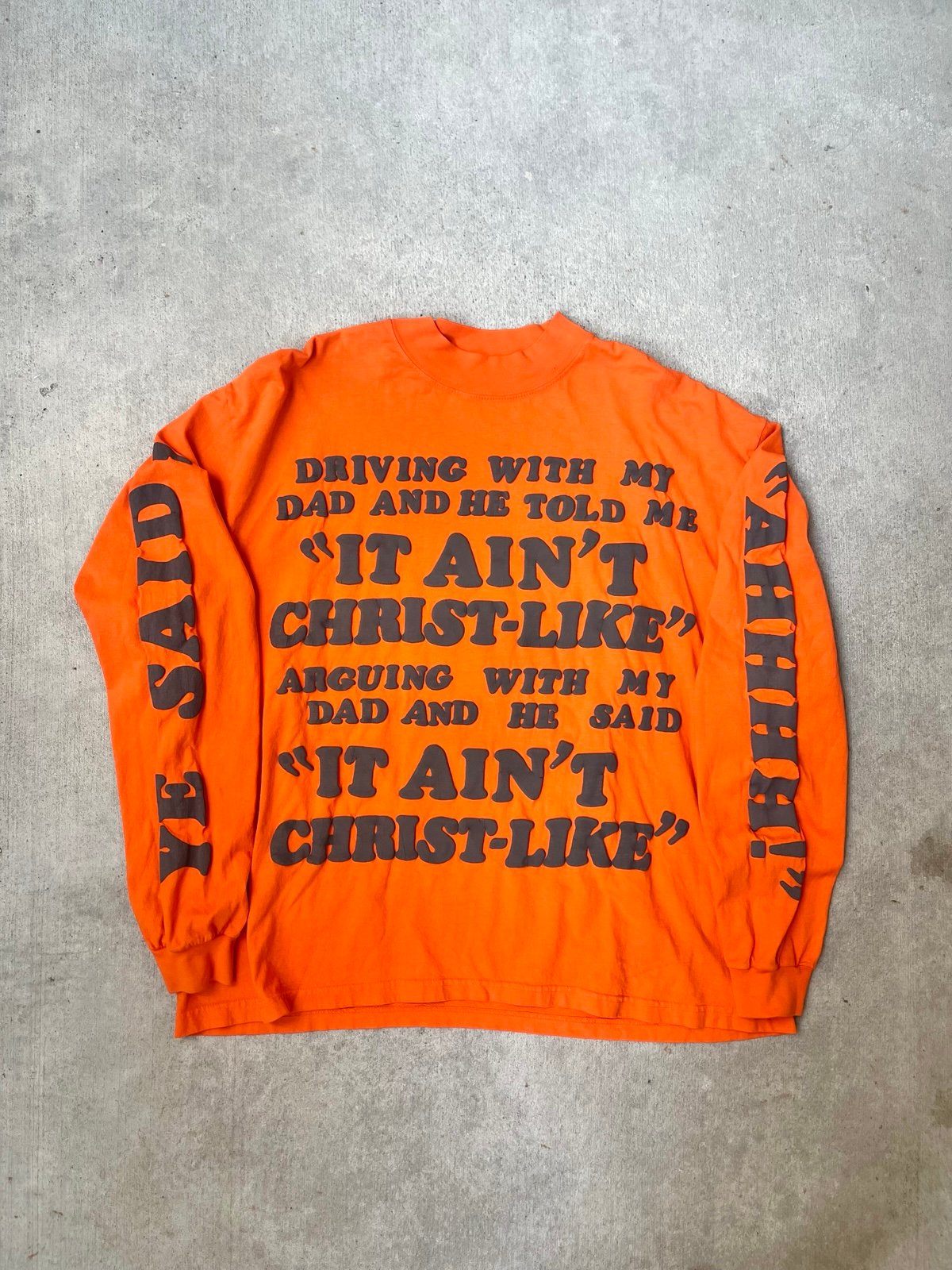 CPFM X Kanye West Jesus is King Puff Print Long Sleeve Shirt XL 28x30
