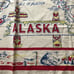 Vintage Alaska State Tablecloth Map Souv