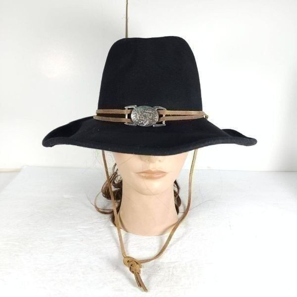 MHT Westerns Master Hatters Of Texas VTG Black Wool Hat Size Small made in USA