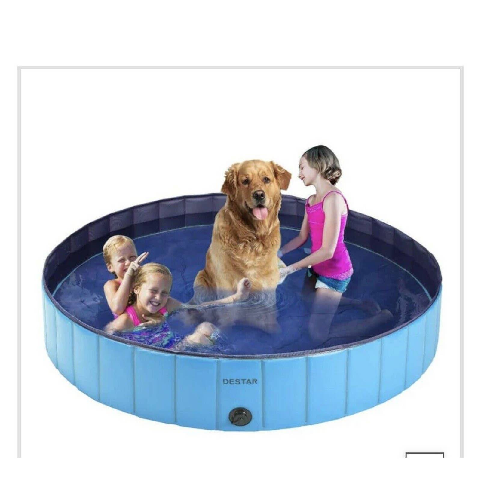 63 Outdoor Pet Dog Pool PVC Foldable Kids Swimming Pool Collapsible Bathing Tub