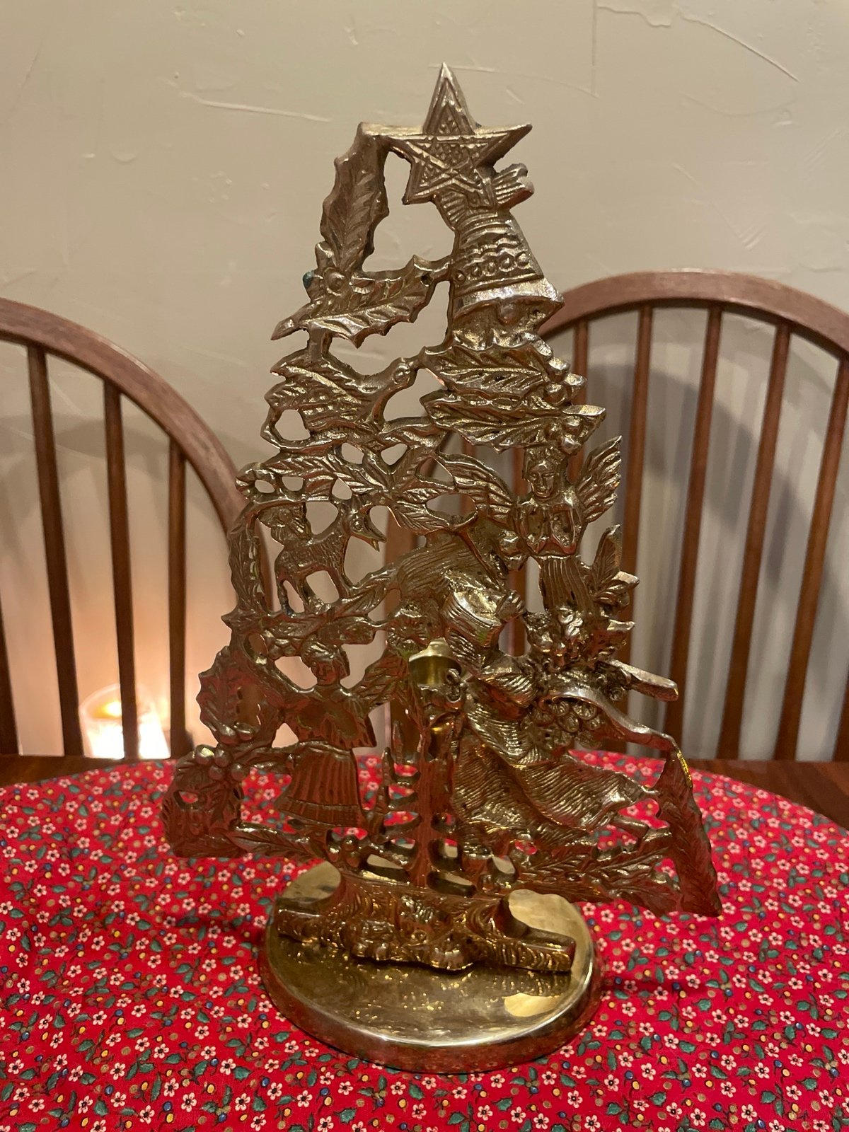 Vintage solid brass candle holder