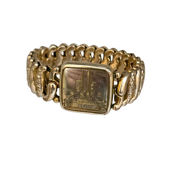 Vintage Rare American Queen Pitman & Keeler Sweetheart Expansion Bracelet A7395