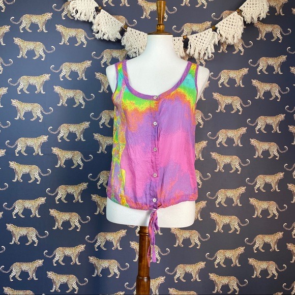 Prada Front Tie Neon Tank