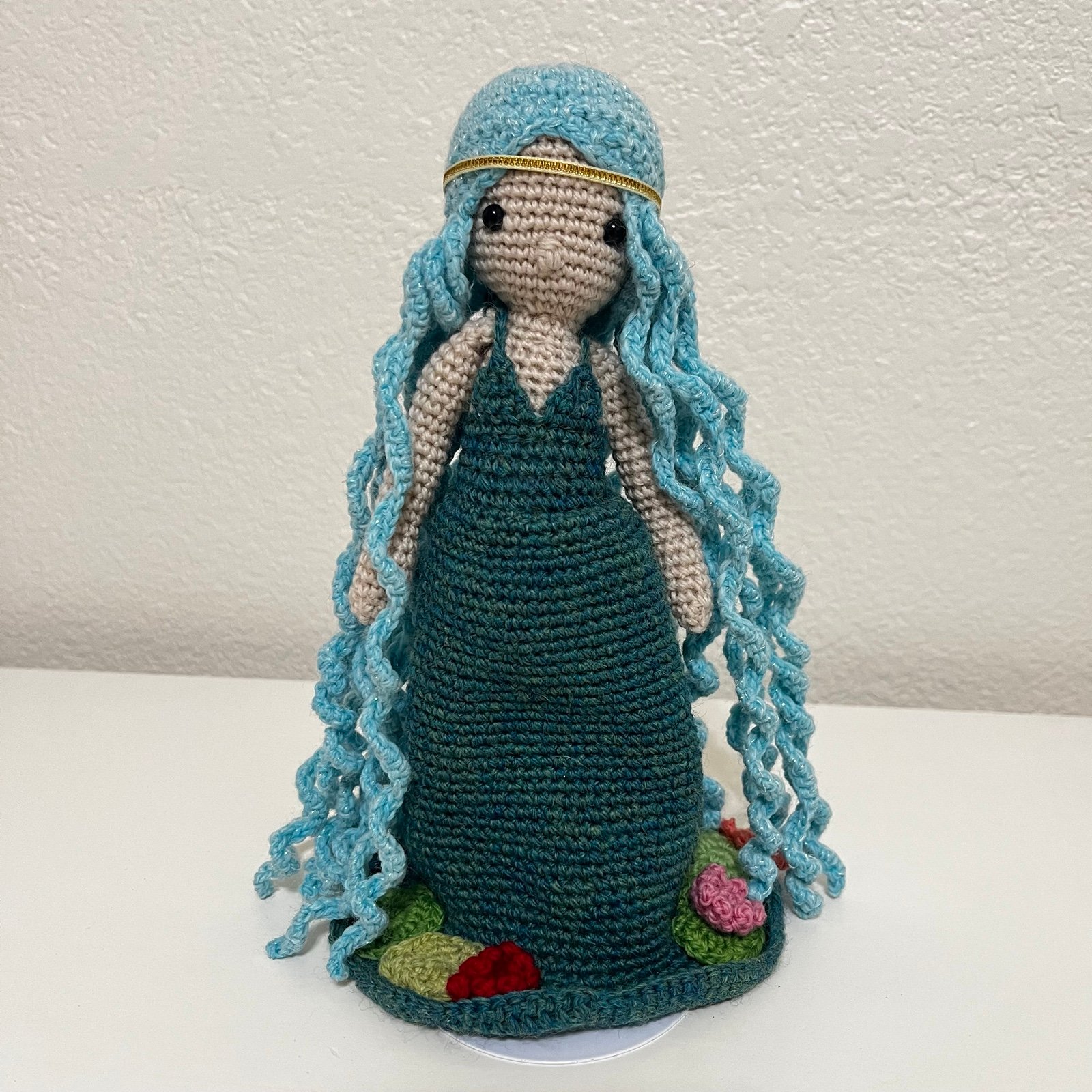 Lily the Water Nymph Crochet Doll with Stand 9