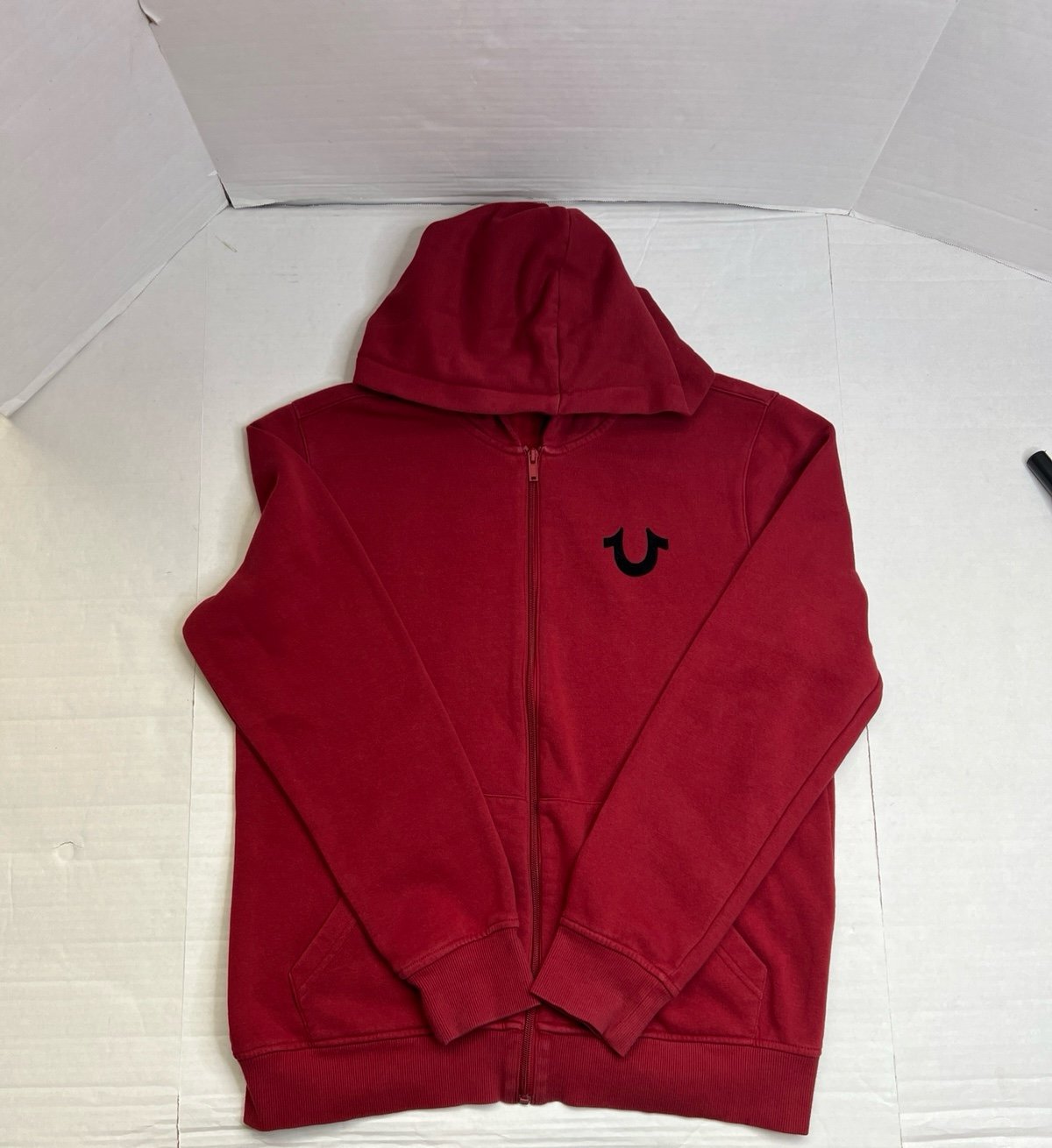True Religion Red Full Zip Hoodie Sz Medium