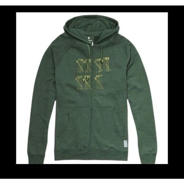 Backcountry 'Fencing' Full Zip Hoodie, Green&Yellow Medium