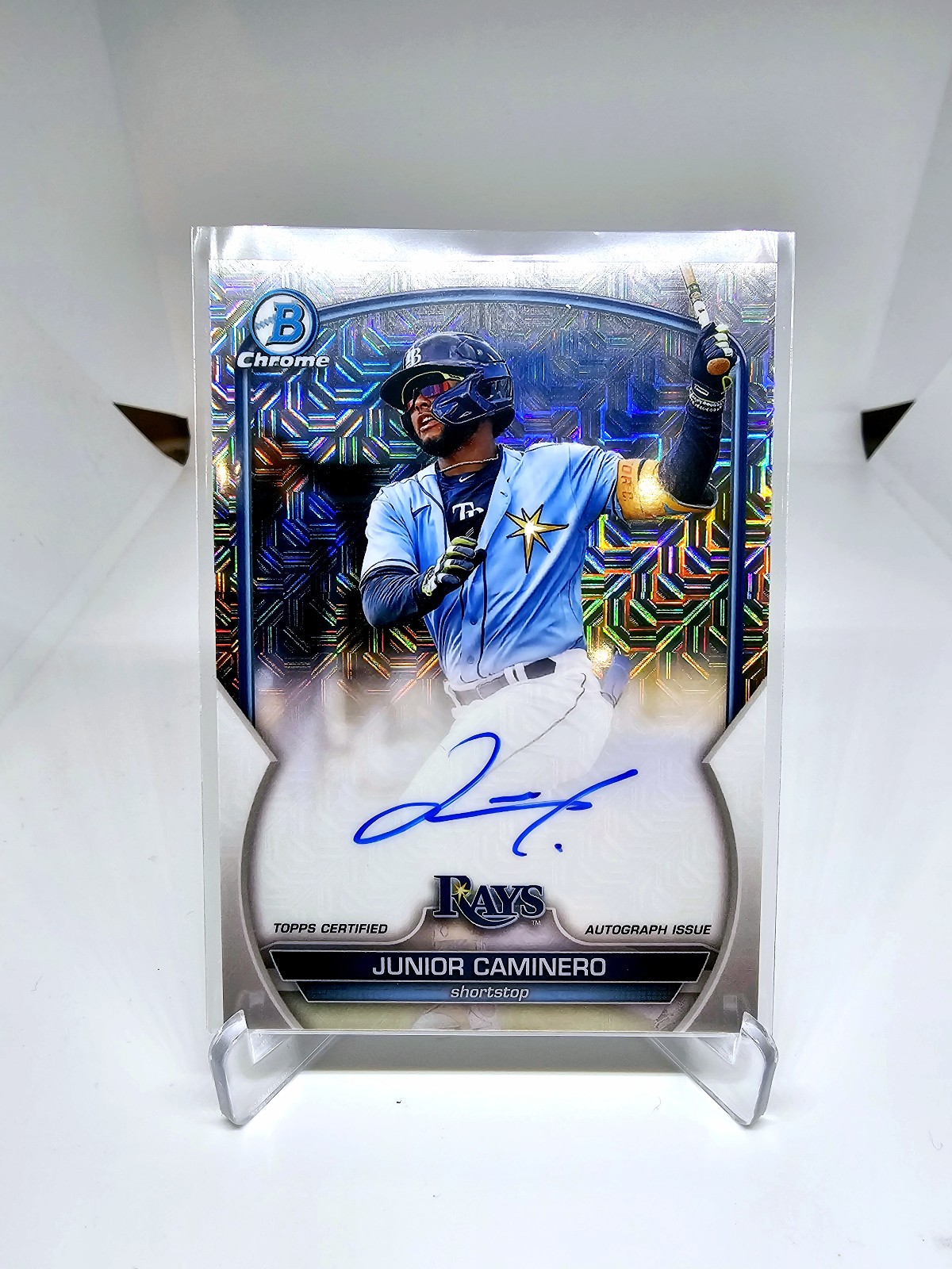 Junior Caminero Rays Bowman Chrome Mojo Autograph RC
