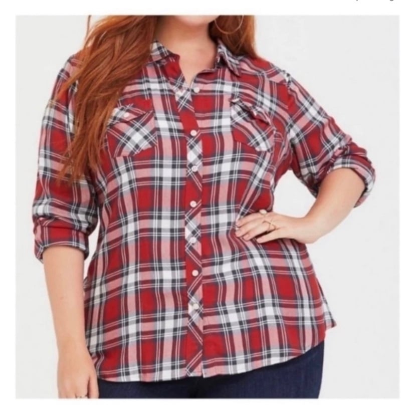 TORRID PLAID FLANNEL TOP 3X