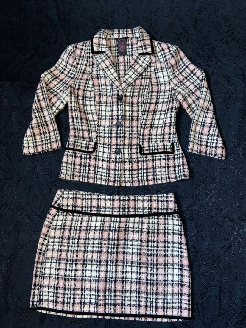 Speechless blazer skirt set pink
