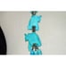 Vintage Blue Dyed Bovine Bone Elephant Disc Necklace