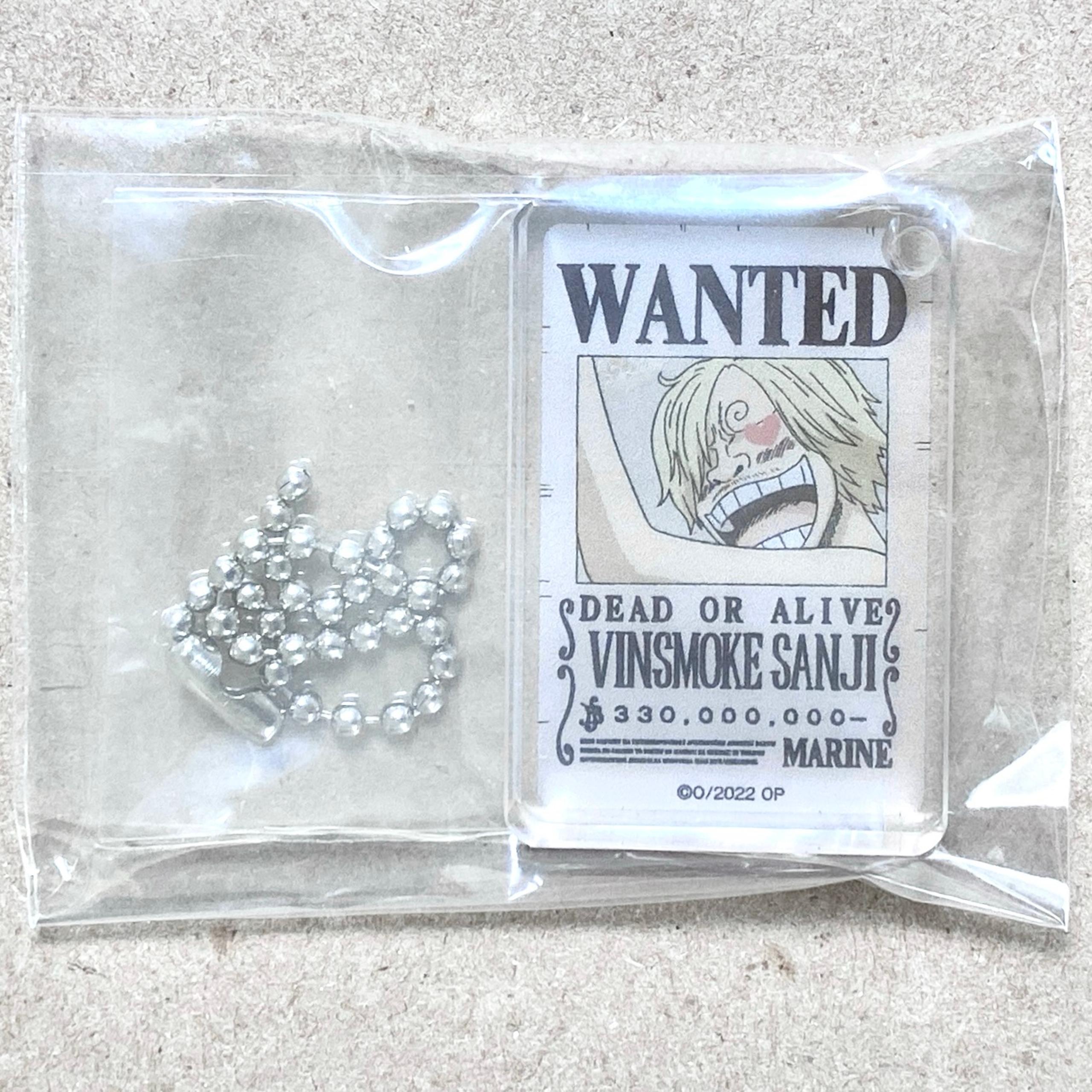 One Piece Thick Acrylic Block Wanted Poster Heart Eyes Sanji Keychain