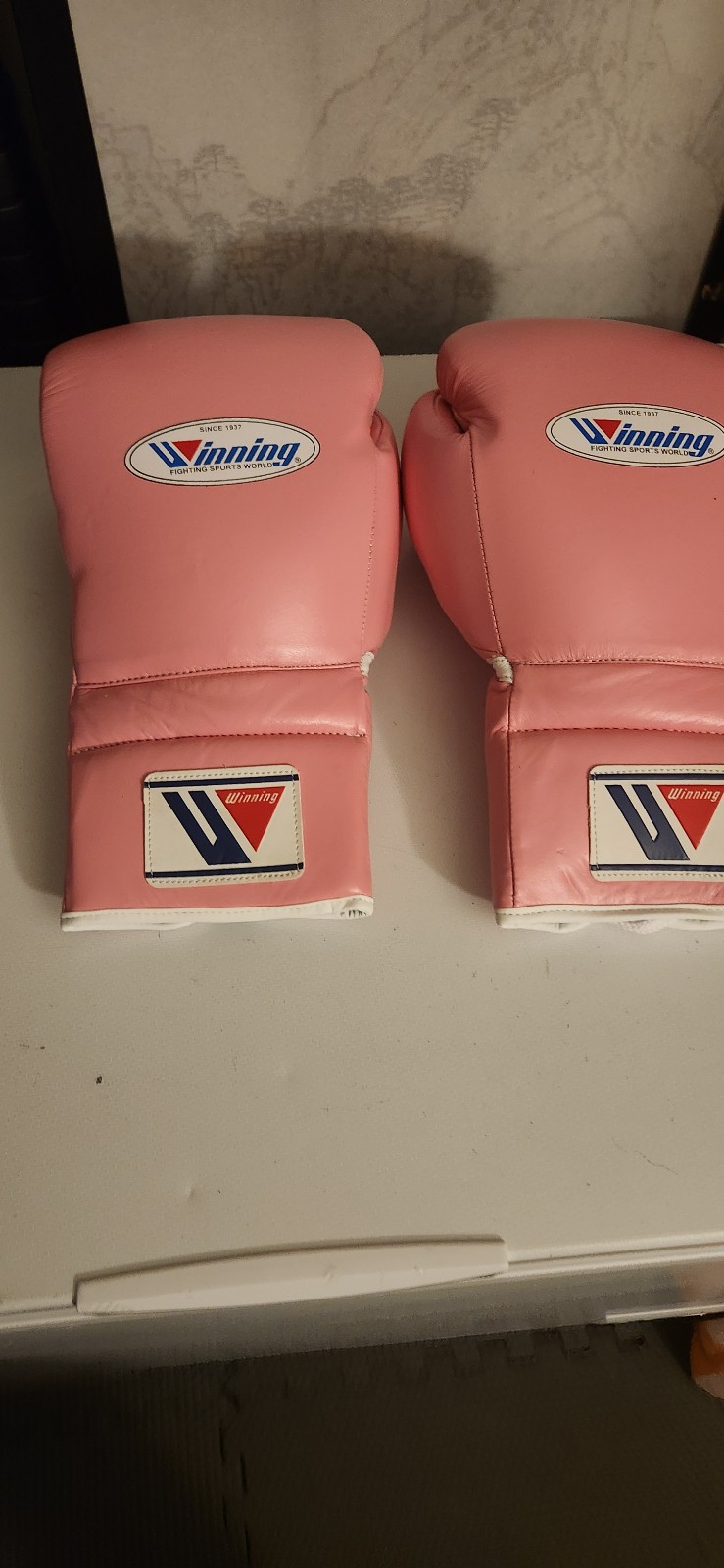 14 oz Boxing gloves in pink with hand  wraps