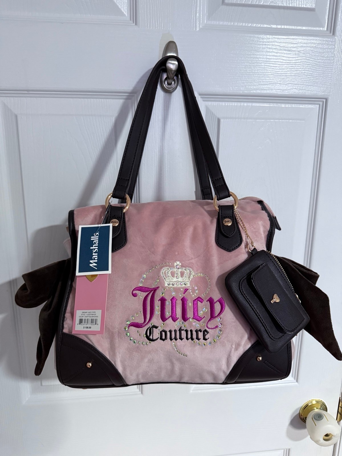 NWT Viral Juicy Couture Dreamy Juicy Tote in Dusty Blush/Chocolate